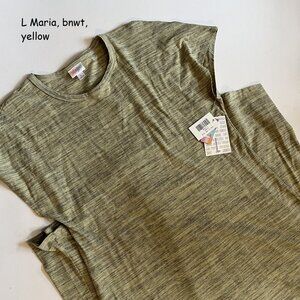 Large Lularoe Maria maxi dress, yellow heathered